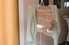 Staffelei Hochzeit Willkommensschild Event Deko Weiß