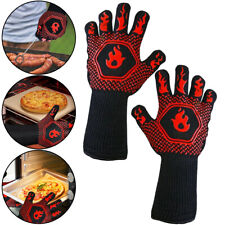 1er-Set feuerfeste Grillhandschuhe Hitzebeständig bis 800°C für Ofen und Grill