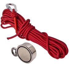 Bergemagnet Magnetangeln 240 Kg Stark Neodym Ösenmagnet  mit 10m Seil New