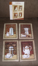 Nostalgische Blechschilder  Coffee Cafe  Kaffee , 4er Set , 20,5 × 15,5 cm