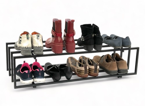 Schuhregal metall schwarz - metall,