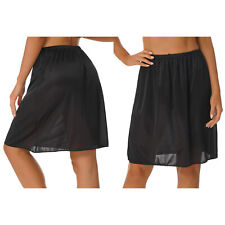 DE Damen Elastischer Unterkleid Basic Rock Kleid Unterröcke Reifröcke Nachtkleid