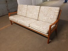 Sofa Couch 70er Jahre Vintage Stoff Holz Wohnzimmer 3er Sofa Ole Wanscher Daybed