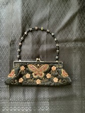 Vintage Damen Abendtasche mit Perlen und Pailletten bestickt