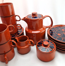 Melitta Service Ceracron Retro Orange KOMPLETT Vintage Kaffeeservice 6 Personen