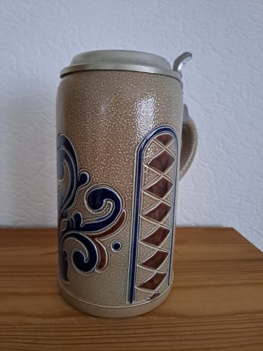 Bierkrug mit zinndeckel goebel - zinndeckel,