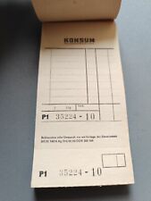 Konsum Quittung Kassenzettel Block 