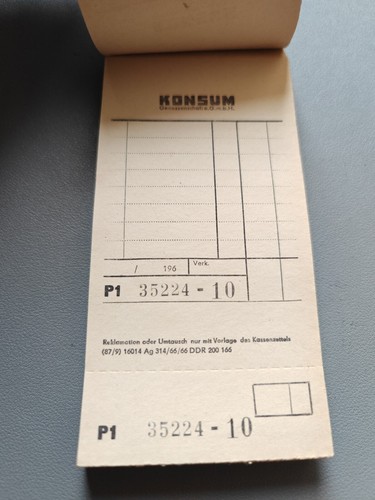 Konsum quittung kassenzettel - konsum,