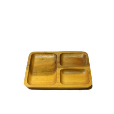 Flache Schale Massivholz