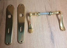 Hoppe Türgriff Messing poliert  Langschildgarnitur gold glänzend Tür Haus