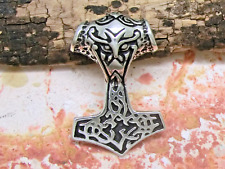 Thors Hammer 925 Silber Anhänger massiv Wikinger Germanen Mjöllnir mit Band
