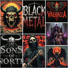 Metal Vinyl Aufkleber Heavy