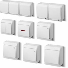 Steckdose Schalter Schuko AP Feuchtraum IP44 16A 250V Aufputz Aufputzsteckdose 