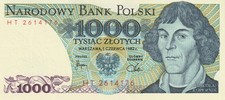 Banknote " 1000 Zloty"  1982