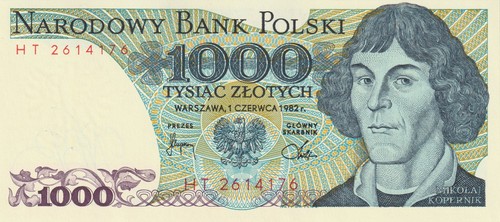 Banknote 1000 zloty 1982 - 1000,