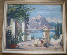 Ölgemälde,  Italien, Gardasse ? E. Vogt, um 1950