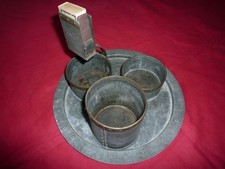 Raucherset aus Blech verzinkt mit umlaufender Messingeinfassung