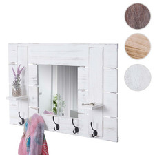 Wandgarderobe HWC-C89 mit Spiegel, Garderobe, Shabby-Look, 90x60cm