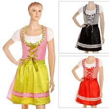 Dirndl Damen Minidirndl Trachtenkleid Rot Schwarz mit Weiß Bluse 3 tlg.Set-786-2