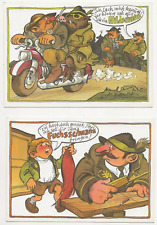 4/1082 AK HUMOR JÄGER FUCHSSCHWANZ -+- WILDSCHWEIN BEISITZER MOTORRAD 