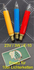 3 alte bunte Osram lmp Ersatzkerzen 23V/3W/E10 orange blau rot 10er Lichterkette