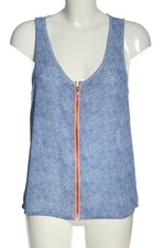 MAKENA LEI ärmellose Bluse Damen Bluse Gr. DE 36 blau-weiß Casual-Look