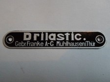 Typenschild Drilastic Franke schild sitzbank sattelschild s50