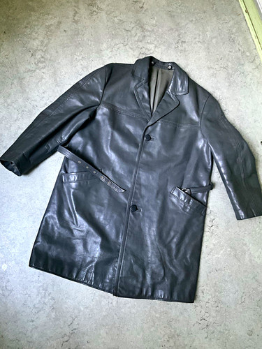 Herren ledermantel schwarz - herren,