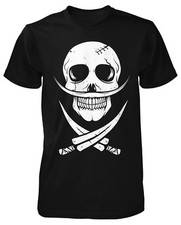 Bone Moustache T-Shirt Pirat Skull Comic Anime Manga Japan Schatz Flagge Bart 