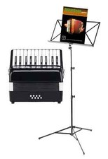 8 BASS KINDER AKKORDEON PIANO TASTEN SCHIFFERKLAVIER SCHWARZ NOTENSTÄNDER SCHULE