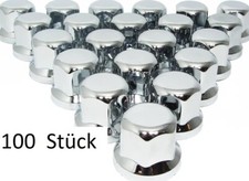 100x Radmutterkappen SW 32mm Chrom Kappen LKW Radmutterabdeckung Radmutterschutz