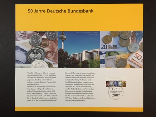 Deutsche post 2007 gedenkblatt - post,