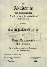 Diplom Urkunde Ehren Doktor Titel Hausmeister