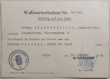 Waffenschein Pistole Walther