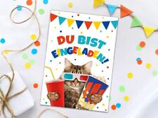 Einladungskarten zum Kindergeburtstag Kino Katze Einladungen für Mädchen Jungen