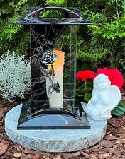 Grablampe Granitsockel  Engel