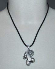 Diddl-Maus Kette Buchstabe P Textilband Anhänger und Verschluss aus Edelstahl