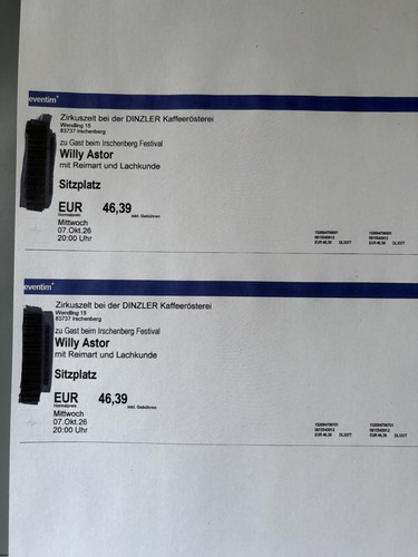 Tickets willy astor mit - tickets,