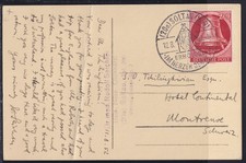 BERLIN 1951 - NR. 84 GLOCKE RECHTS - EINZELFRANKATUR AUF POSTKARTE - MICHEL 45 €