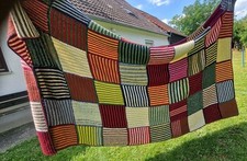 Strickdecke Patchwork Boho