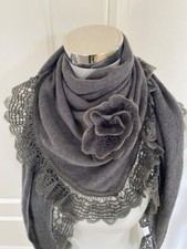 Trachtentuch grau Stricktuch