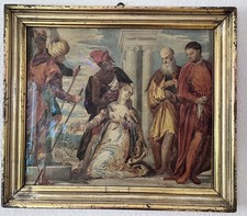 Antikes Gouache Gemälde von