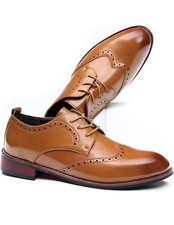 Herren Leder Formelle Schuhe Business Oxford Derby Schuhe Brogue Retro...