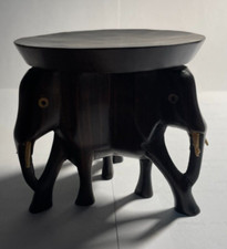 Mini-Elefanten-Tisch  aus  Ebenholz,  Unikat , vintage, Handarbeit, 65 Jahre alt