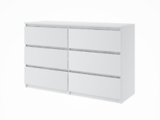 Kommode mit 6 Schubladen Sideboard Schrank Anrichte Highboard 120 weiß holz