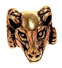 Bartperle Widderkopf Widder Bronze Haarschmuck Wikinger Viking Bartschmuck 1415