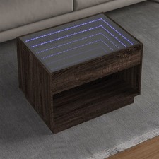 Couchtisch mit Infinity-LED Wohnzimmertisch Kaffeetisch Sofatisch für Wohnzimmer
