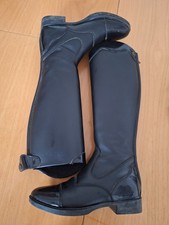 Reitstiefel Kunstleder Größe 37 Weite 31,5cm Höhe 39cm gebraucht schwarz m. Lack