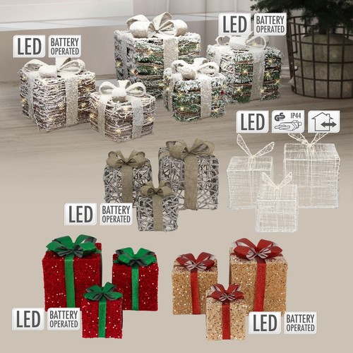 3er set led geschenk boxen - geschenk,