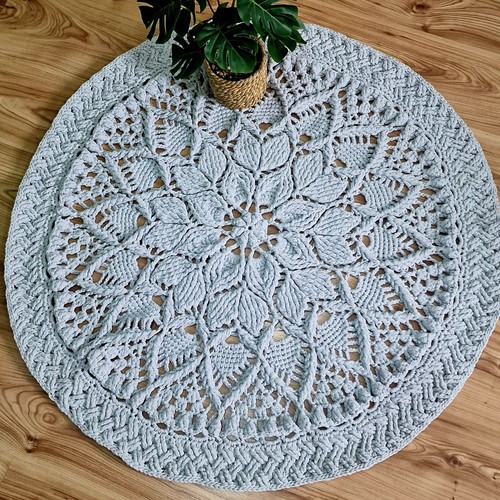 Häkelteppich boho skandavisch - häkelteppich,